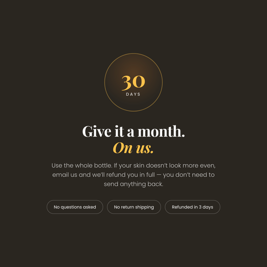 30 day money back guarantee - no questions asked, no return shipping