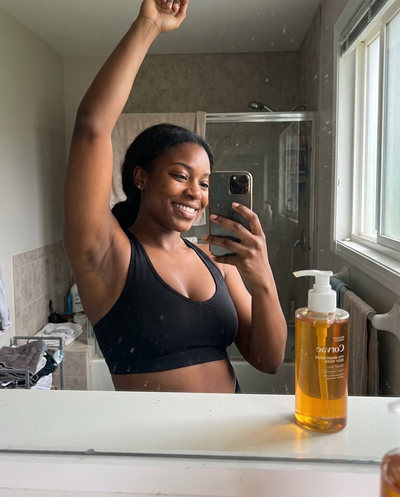 Real customer photo showing even toned underarm results